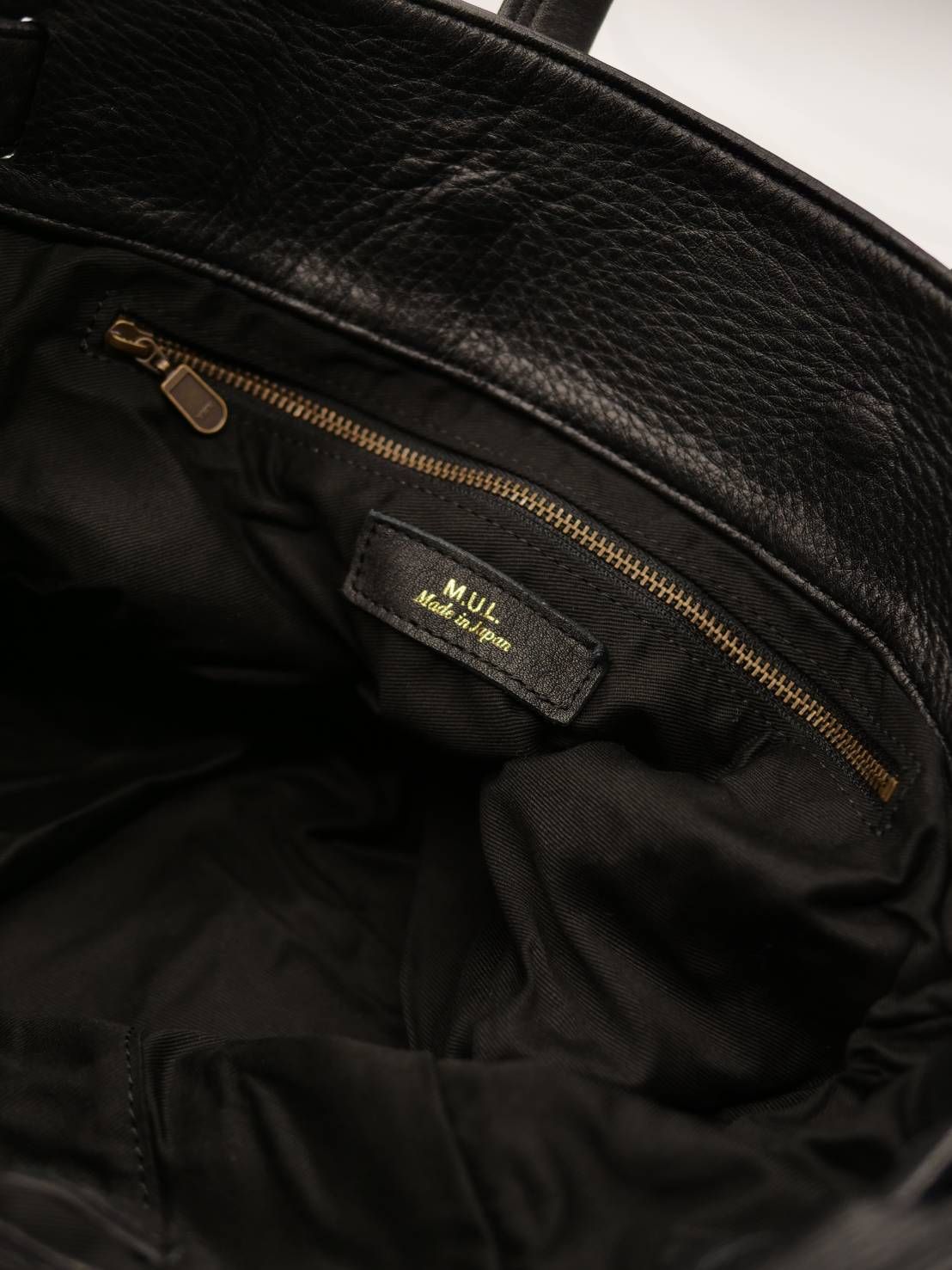 【M.U.L/ エムユーエル】姫路本革（レザー） ブラック / Mサイズ / 日本製 / Made in Japan /トートBag / メンズ レディース 兼用 UNISEX