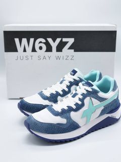 【コラボスニーカー】 W6YZ×RESOUNDCLOTHING / デニムスニーカー / ローカット / YAK-M RESOUND CLOTHING / JEANS-WHITE-TIFFANY【40-1C16】