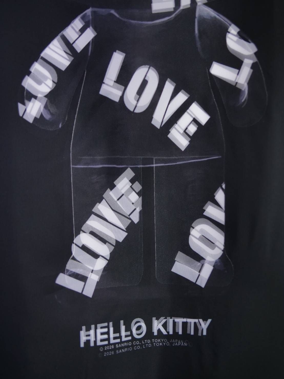 【3Dハローキティデザイン】TR-122 アートパーカー / サンリオ / BLACK / ユニセックス
