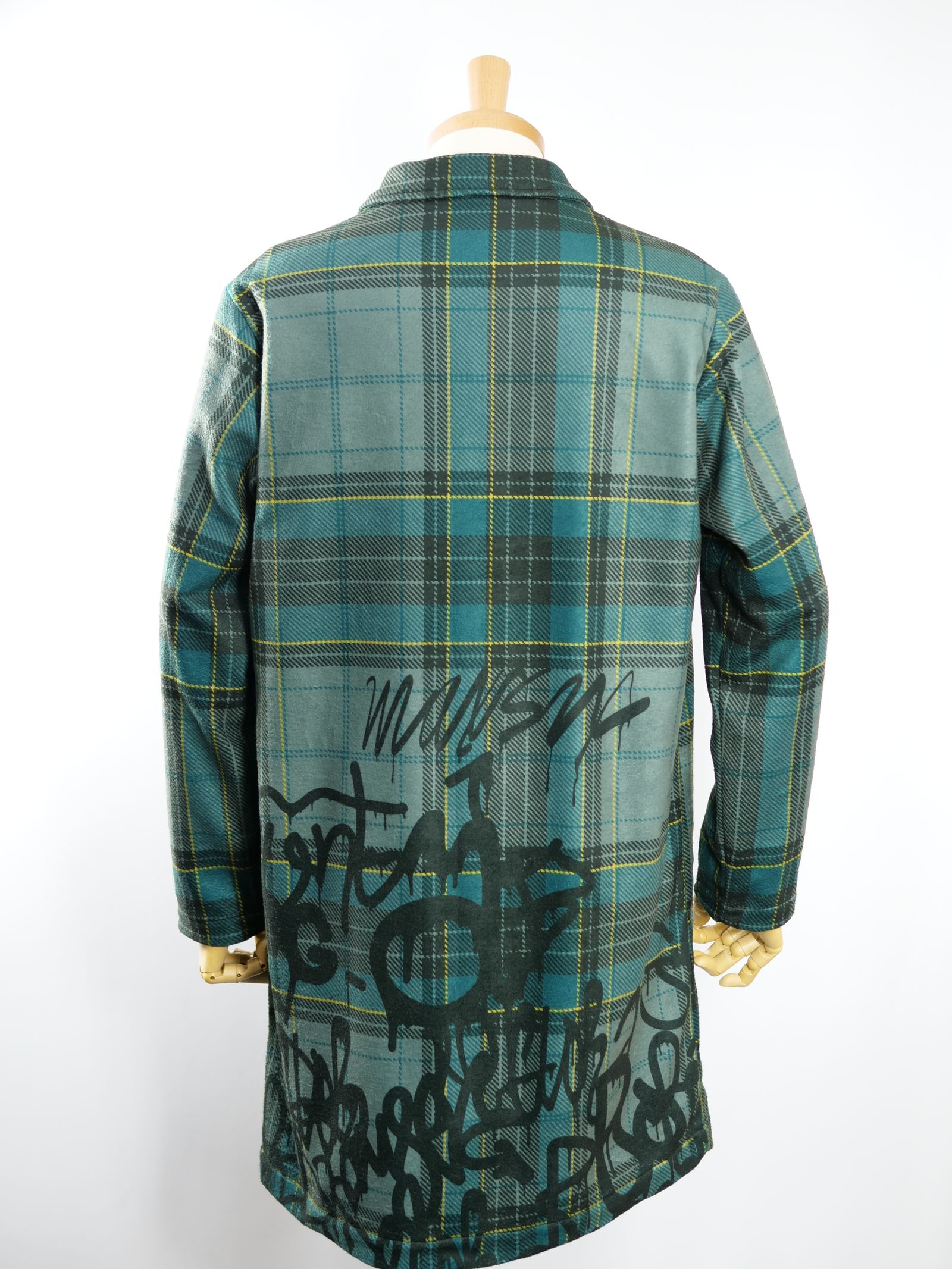 MX-1134 SHAWL COLLAR COAT / ショールカラー / タータンチェック/ ウーリーテック