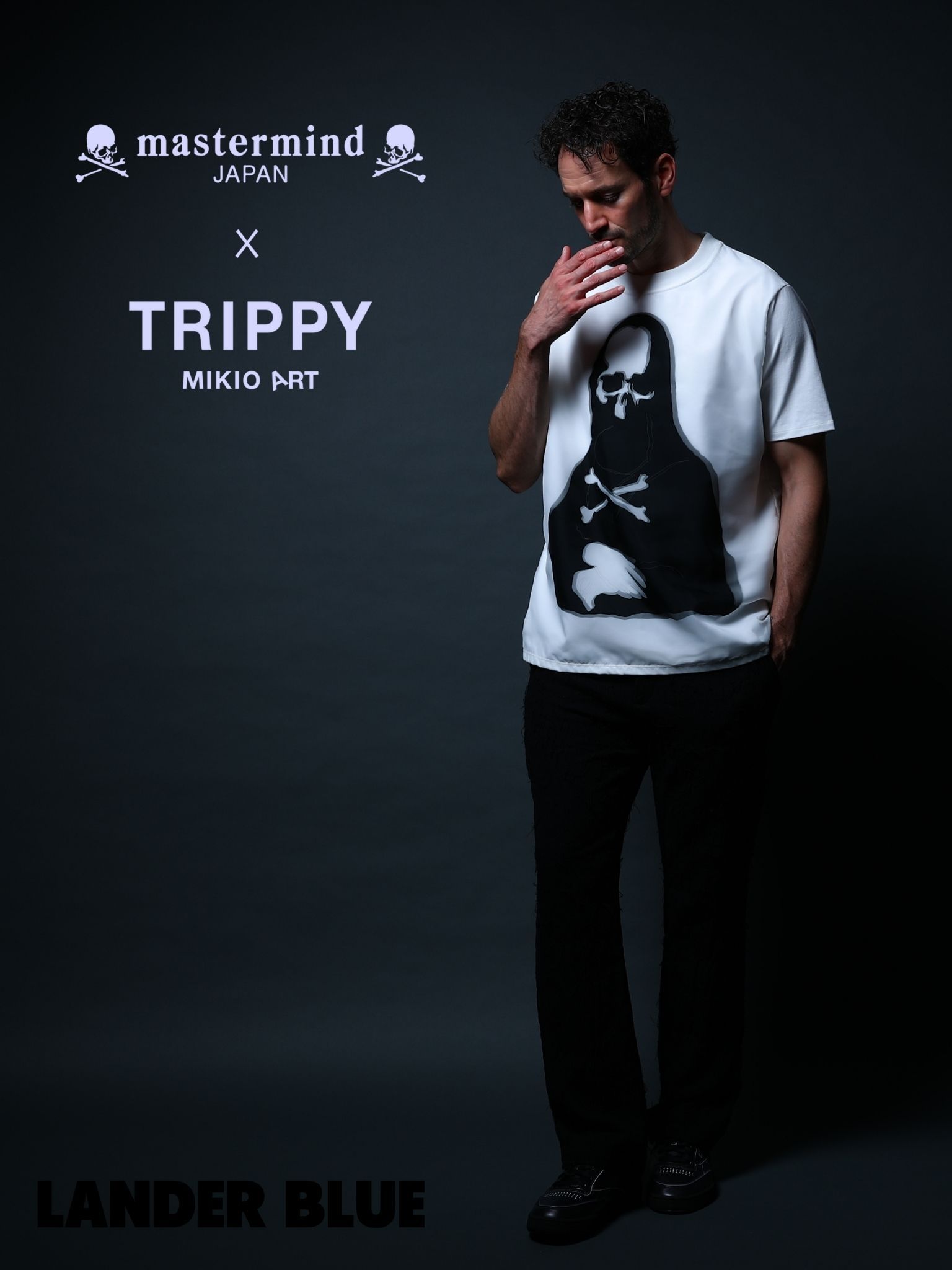 1月17日からの販売【mastermind JAPAN コラボレーション】 TRMM-001 MONALIZA /T-SHIRT /WHITE/ 3Dアート/ UNISEX/