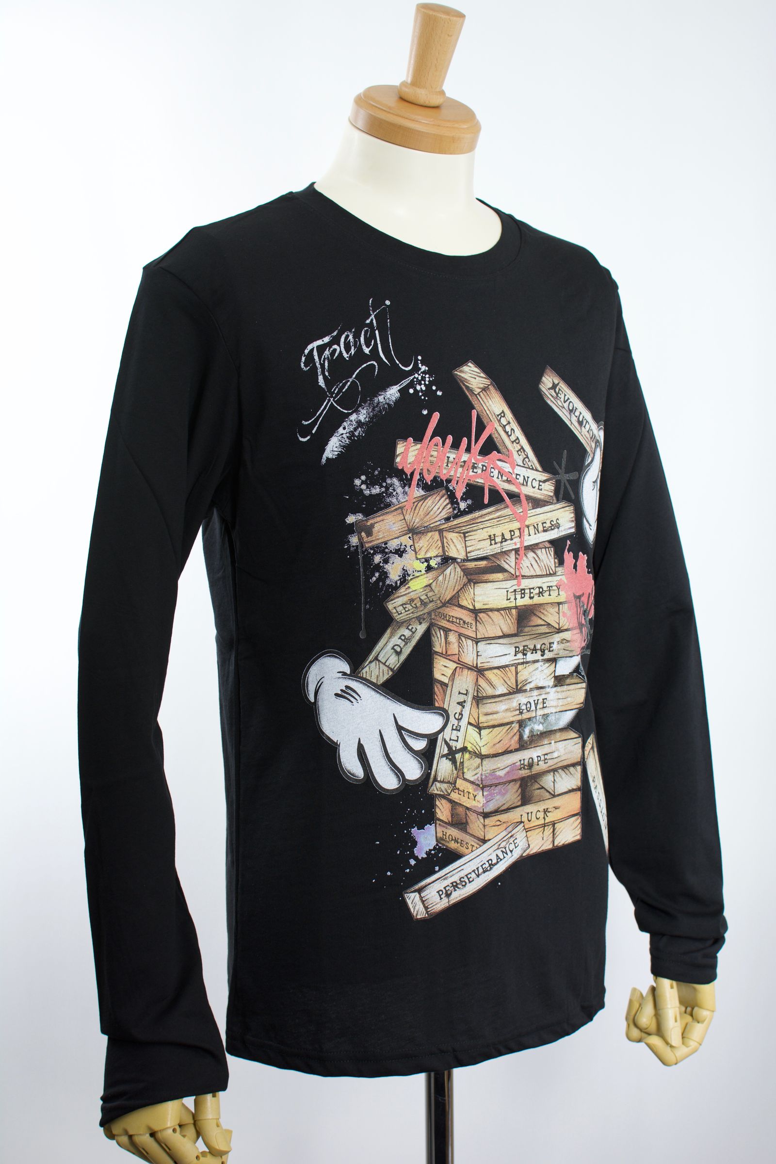 TR167AMLS / CHOOSE  / BLACK / グラフィティーTシャツ / アート / MADE IN ITALY