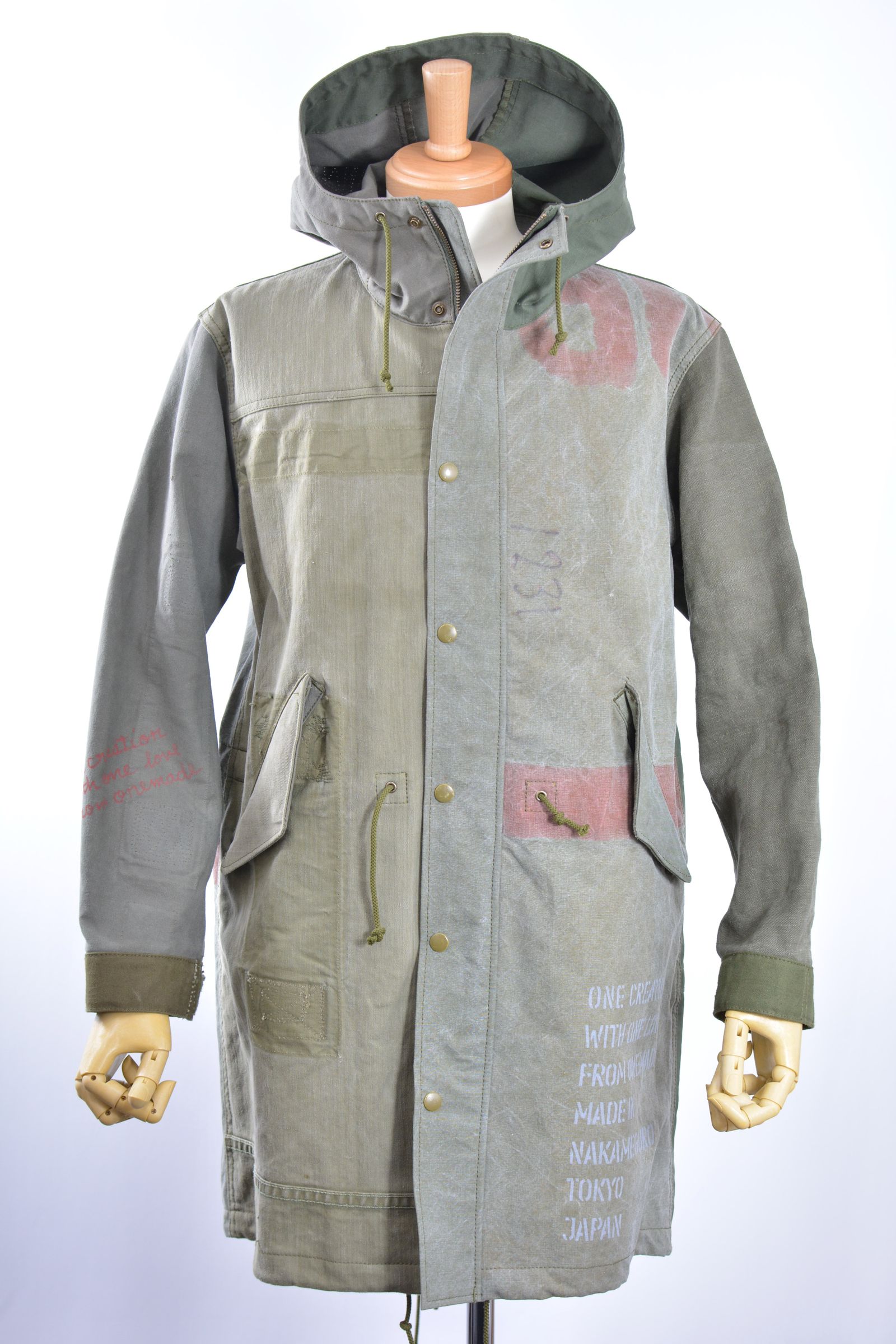 ONEMADE REBUILD LINE / ONE-640 MOZ COAT / ヴィンテージモッズコート / HAND MADE / アートブランド / フランスダッフルバッグ解体