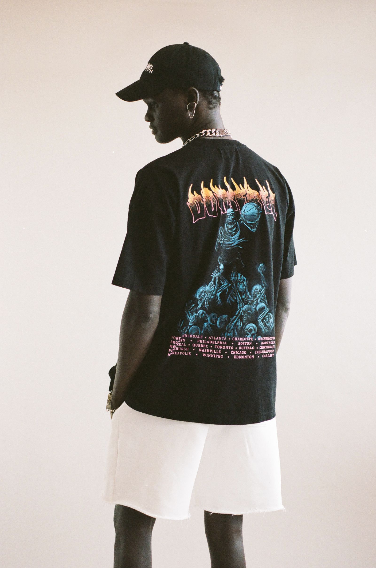 BASKET BONES BOX T SHIRT /  BLACK / オーバーサイズ / USA産コットン / ヘビーオンス /厚手