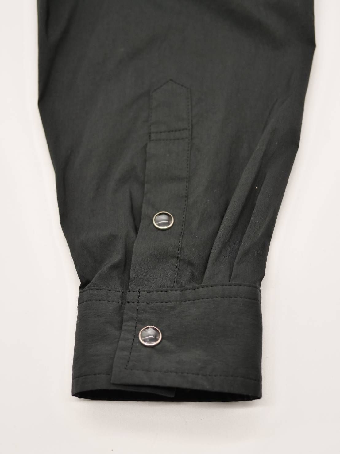 【高密度タイプライター生地のウエスタンシャツ】 BLACK / オーバーサイズシャツ