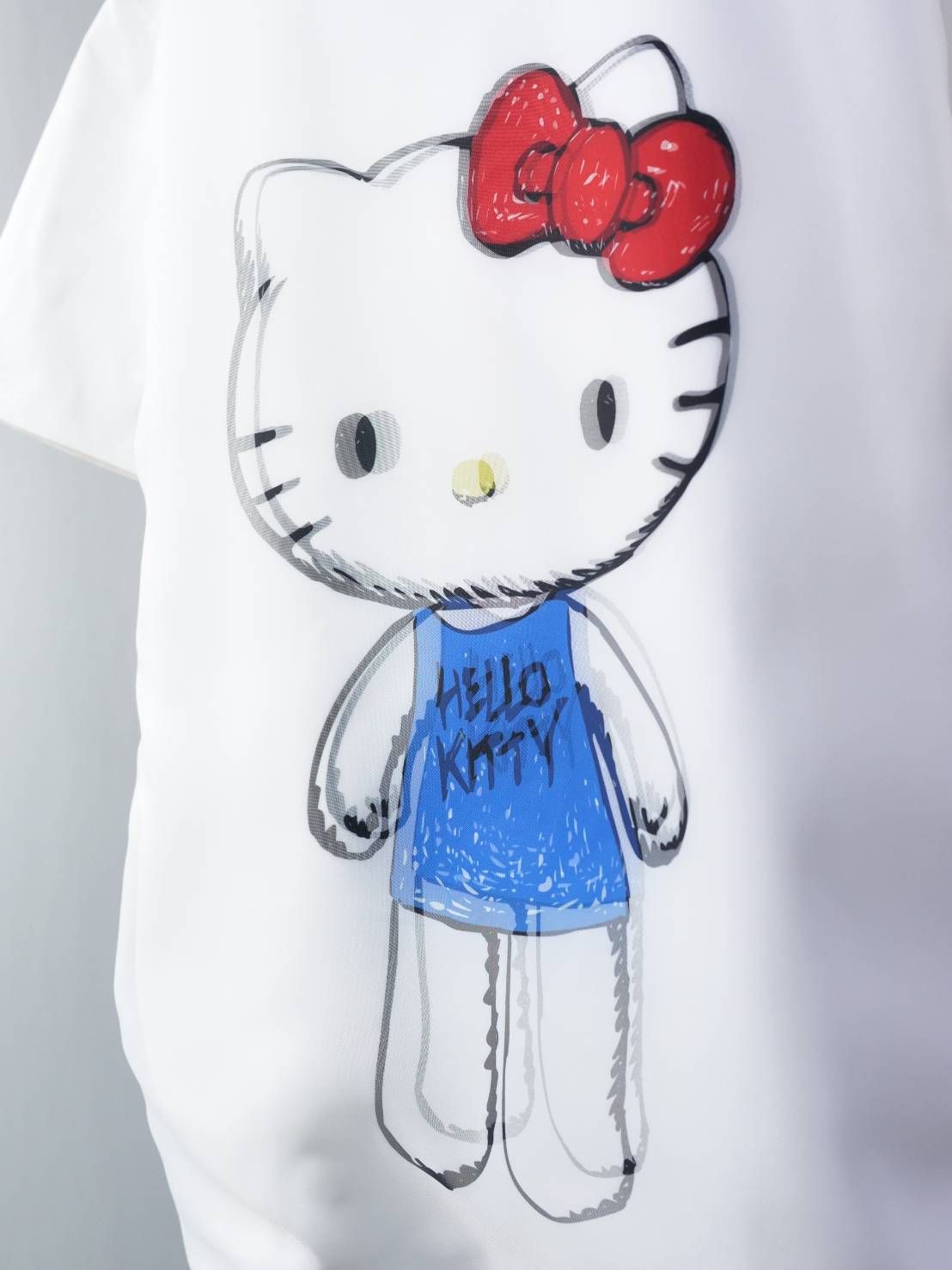 【3Dハローキティデザイン】TR-094 アートTシャツ / サンリオコラボ / WHITE / ユニセックス