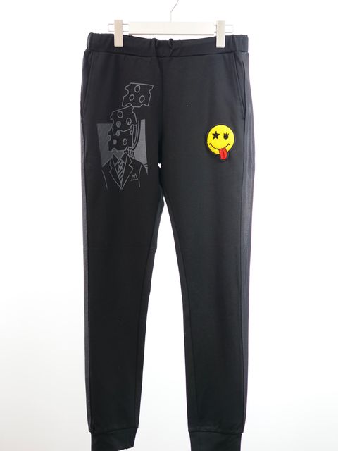 ONE-904 / SWEAT PANT / ジョガーパンツ / ストレッチ素材 / スマイルワッペン / ハンドメイド