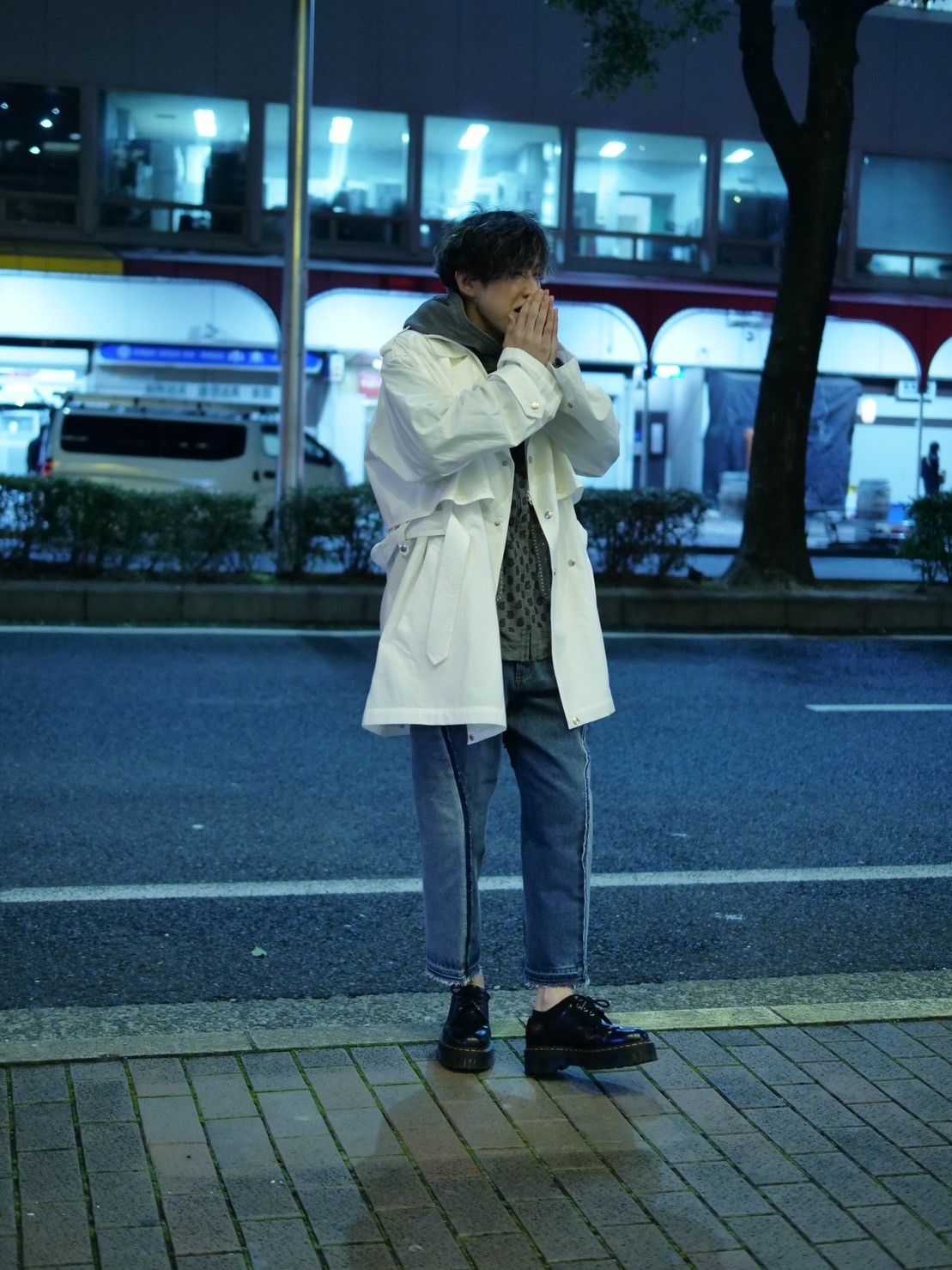 【4WAYトレンチコート】 SpringTrench Coat / WHITE / 白色 / オーバーサイズ / 春用コート /