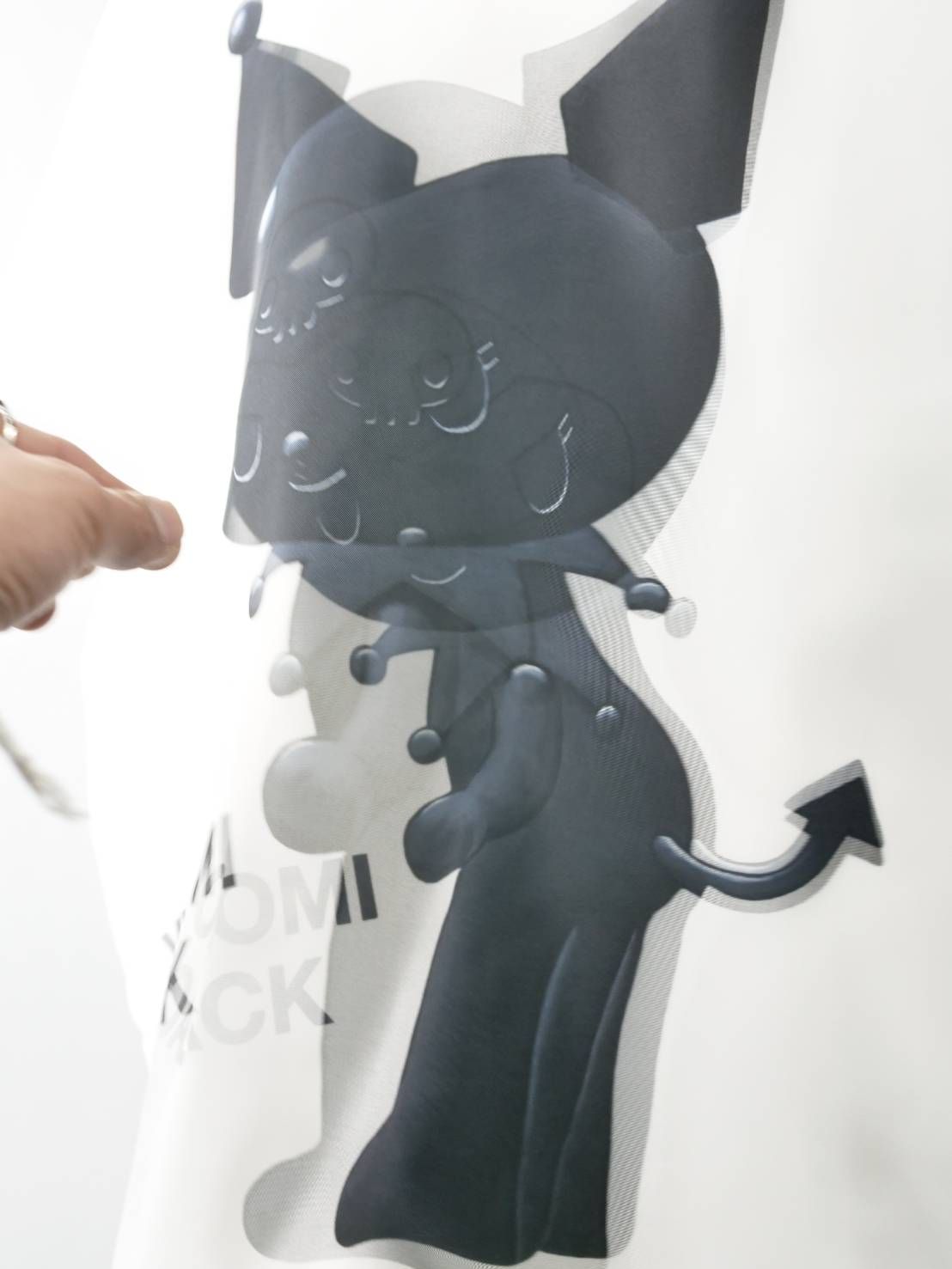 【3Dクロミ デザイン】TR-096 “BLACK KUROMI“ アートTシャツ / サンリオ  / WHITE/ ユニセックス