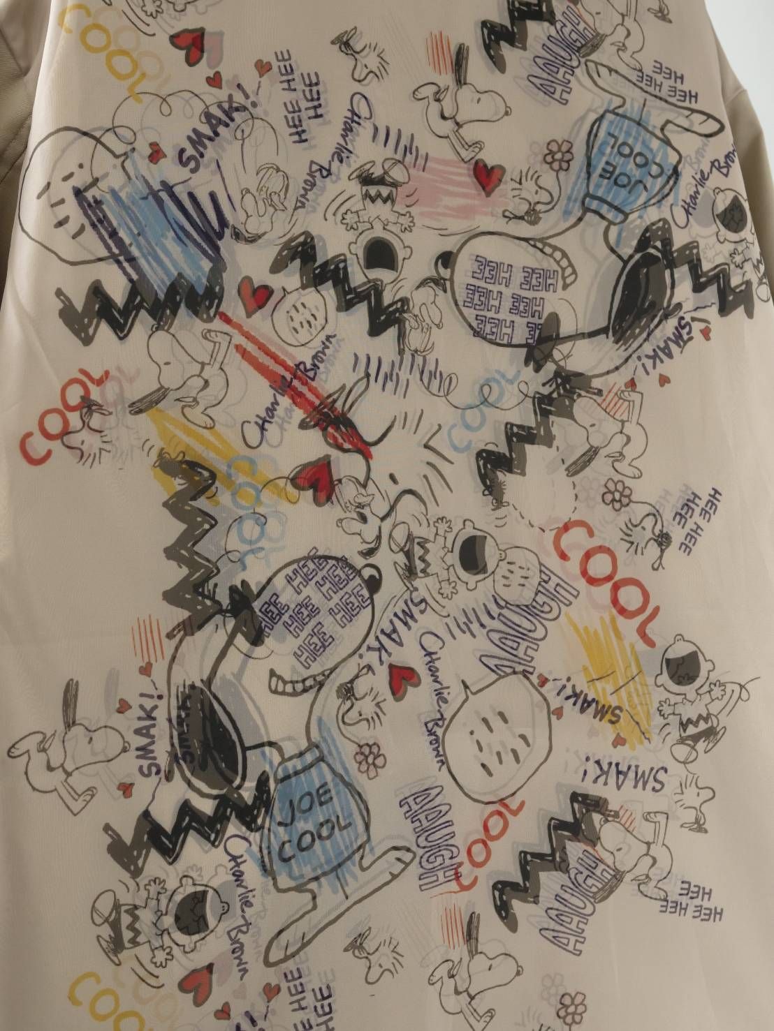 【スヌーピーシリーズ】 TR-014 / コーチジャケット / PEANUTS / SNOOPY / ライセンス商品 / 3Dアート / スヌーピーデザイン / BEIGE / UNISEX