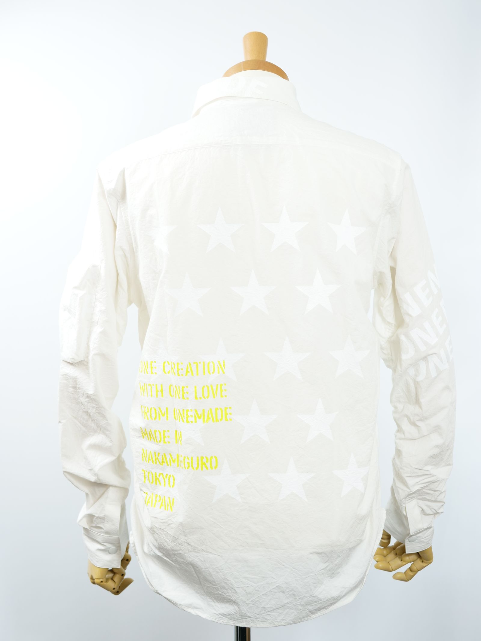 ONE-743 MILITARY SHIRTS / ホワイト / 麻混シャツ / ハンドメイドブランド/ 日本製