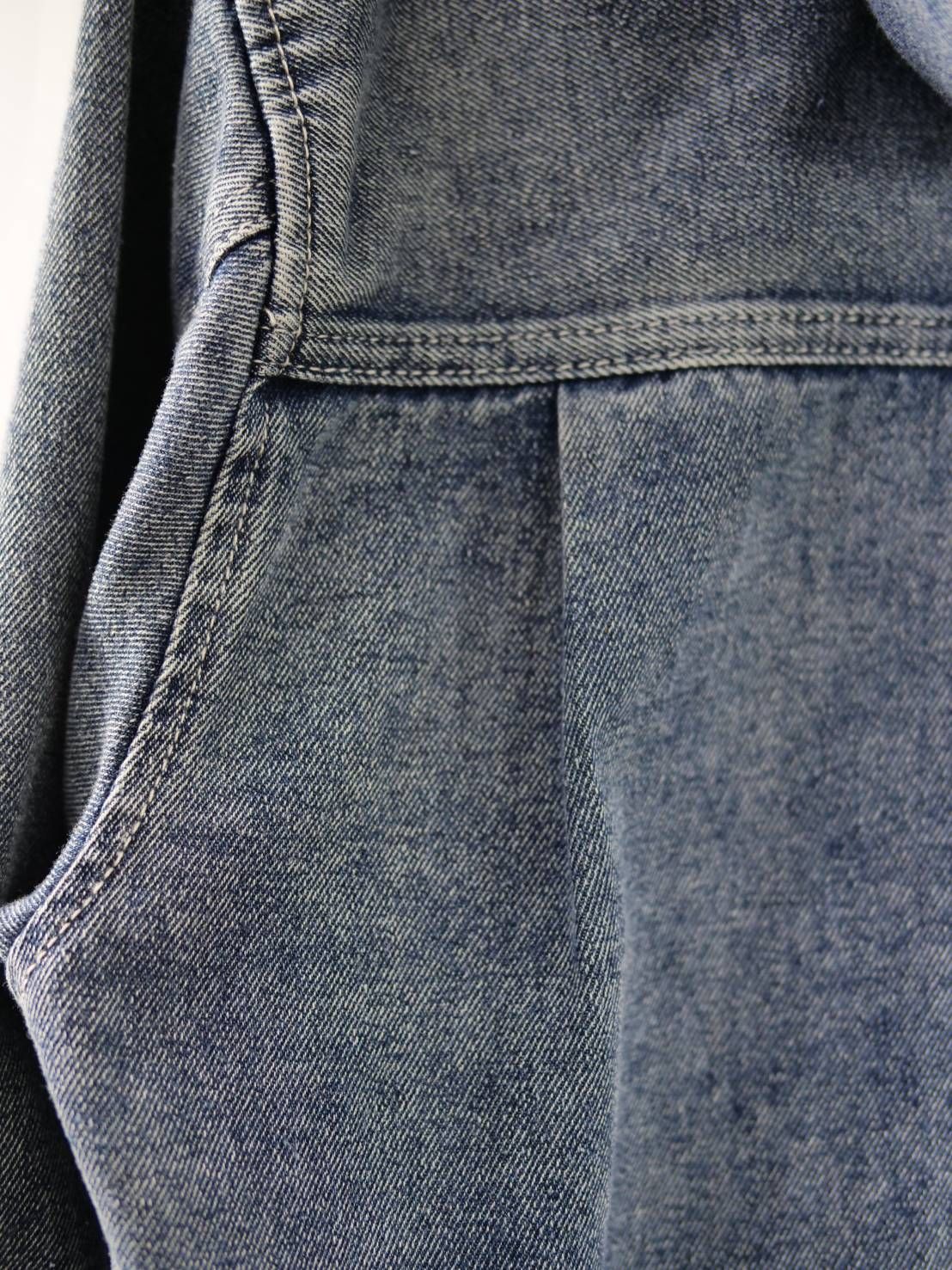 70年代風ワッペン / デニムフードシャツ  / リラックスフィット / ユニセックス / LANDERBLUE ORIGINAL