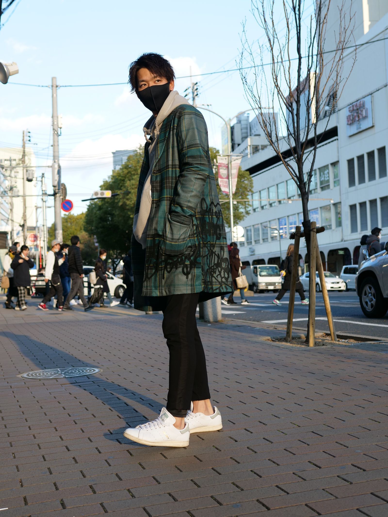 MX-1134 SHAWL COLLAR COAT / ショールカラー / タータンチェック/ ウーリーテック