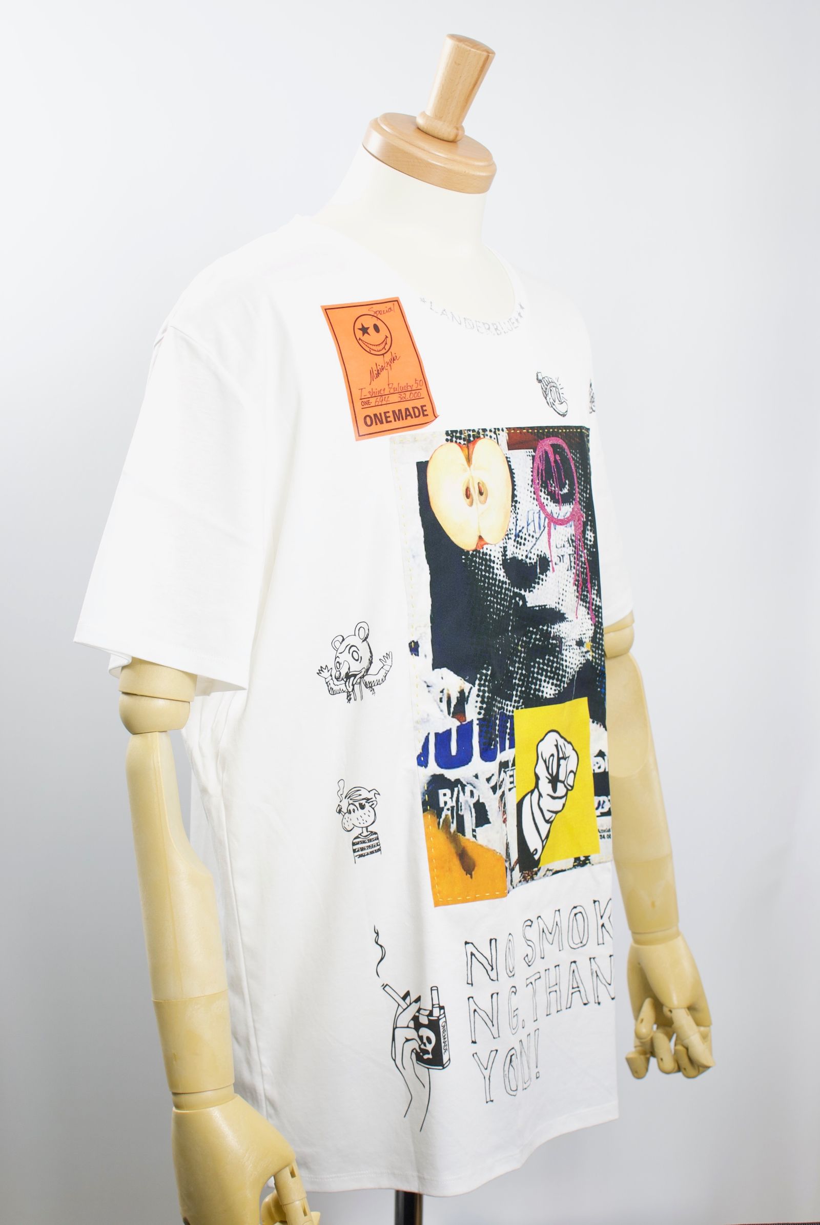 ONE-694 ZULUCKY  50サイズ / ハンドメイド / LANDER BLUE 別注モデル  / 1点もの /アートTシャツ