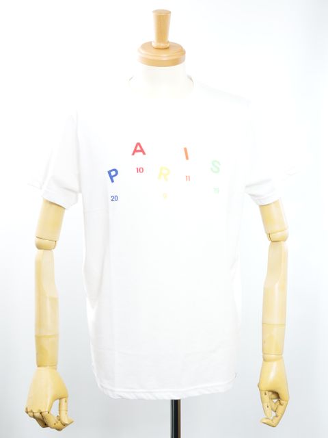 T SHIRT-PARIS COLORS- WHITE /メゾン パリ フランス /  トリコロール / ストレッチコットン