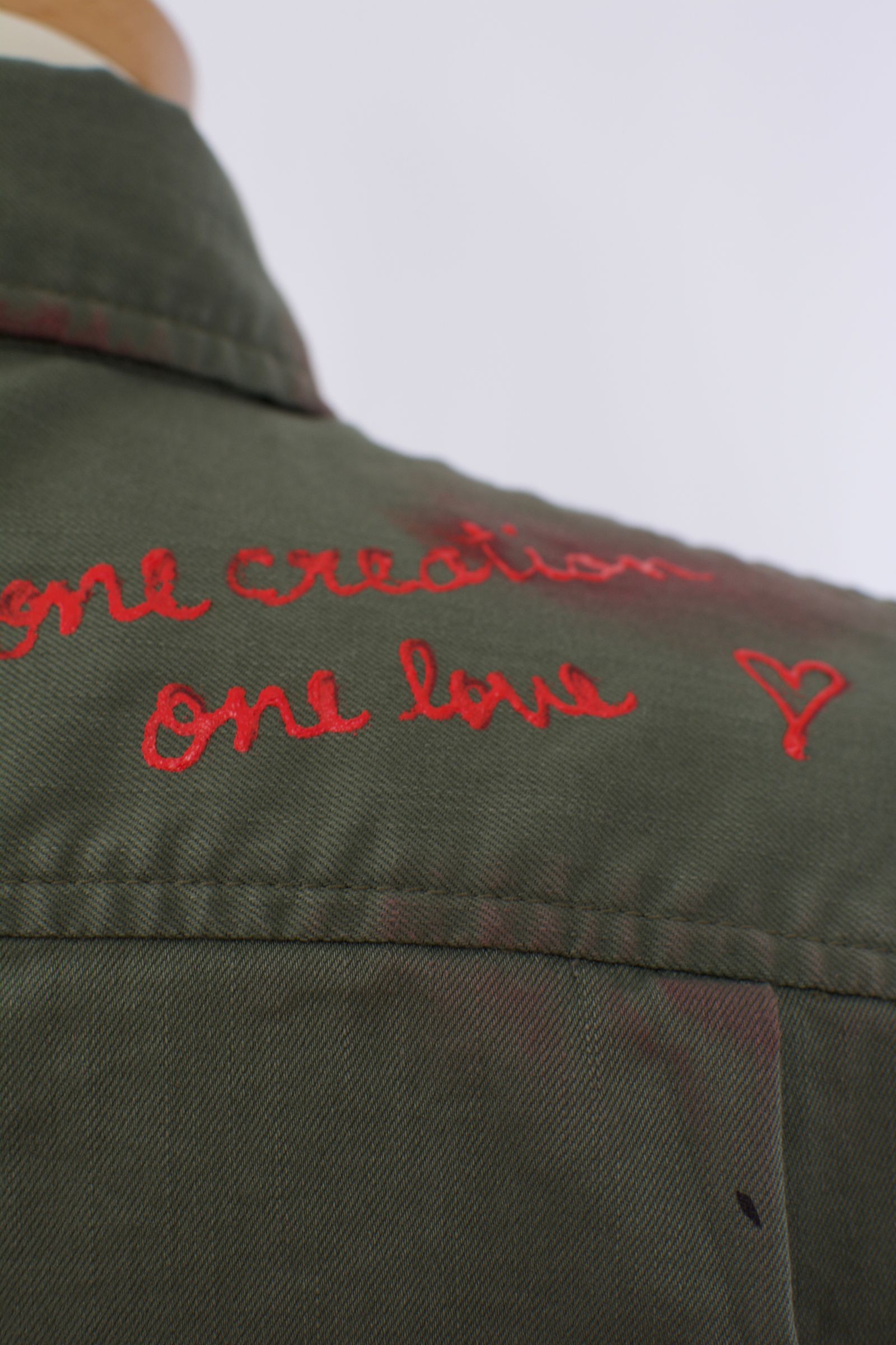 ONE-512 Long Military Shirt / ミリタリーシャツ / Hand Made / ハンドメイド / Dog / ハンドペイント