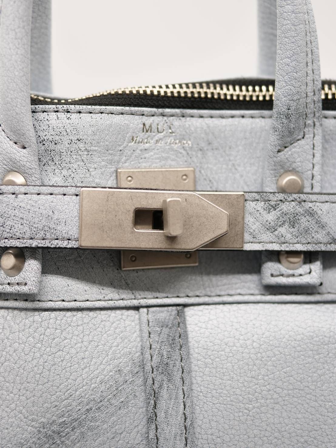 M.U.L 日本製 本革ヘルメットバッグ ヴィンテージホワイト｜2WAY ショルダートート｜姫路レザー使用｜メンズ レディース UNISEX