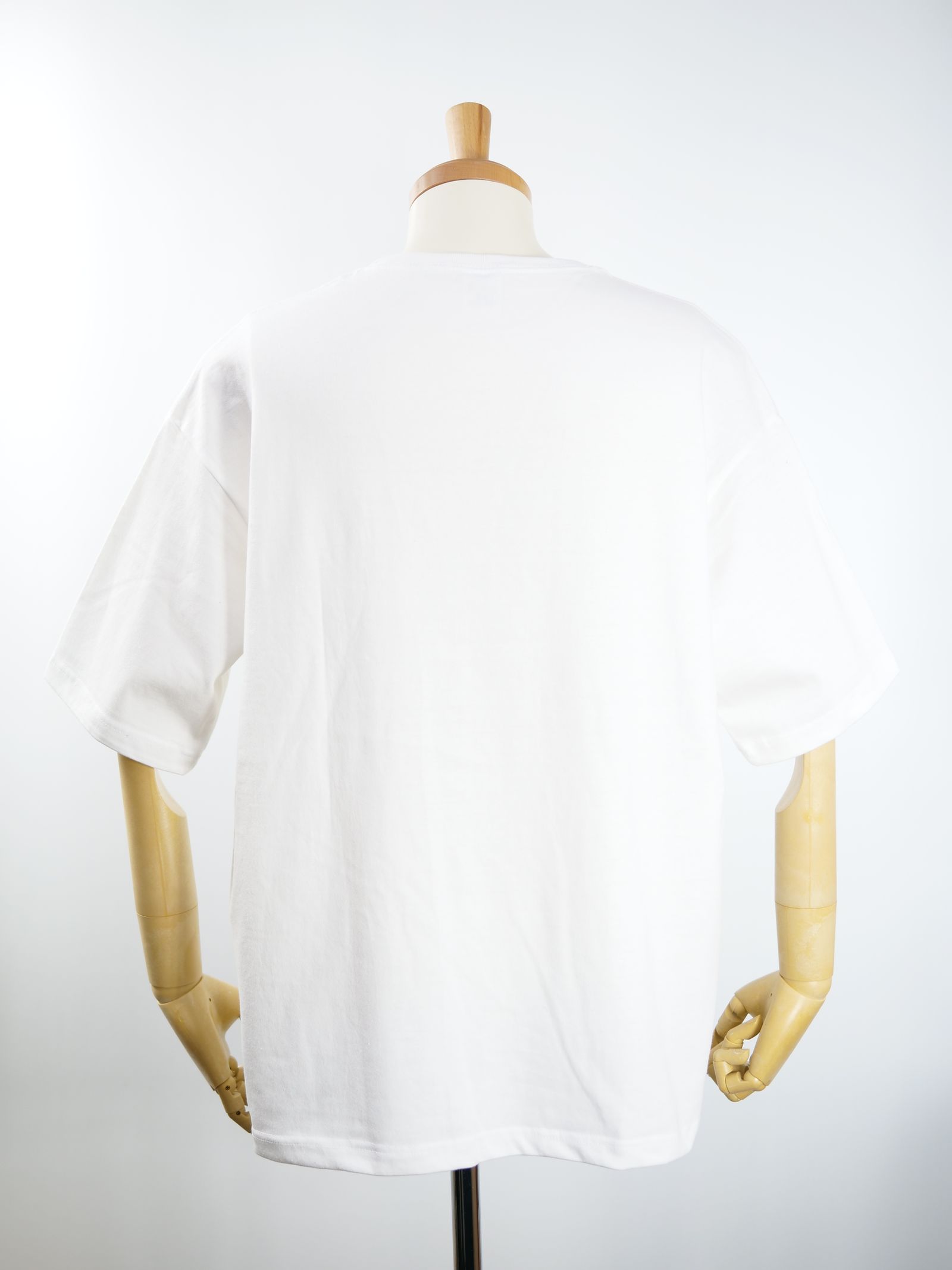 【3D刺繍】LANDER BLUE オリジナル /WHITE / ホワイト / ニコちゃん刺繍 / ビックシルエット / 1ポケTシャツ