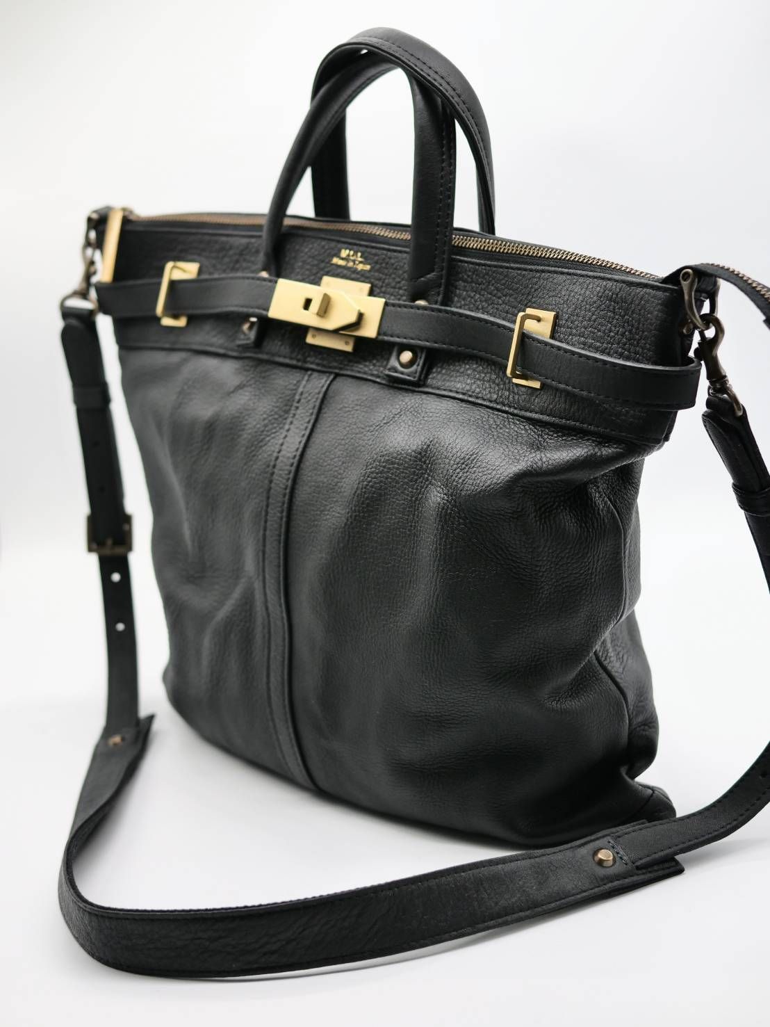 M.U.L 日本製 本革ヘルメットバッグ ブラック｜2WAY ショルダートート｜姫路レザー使用｜メンズ レディース UNISEX