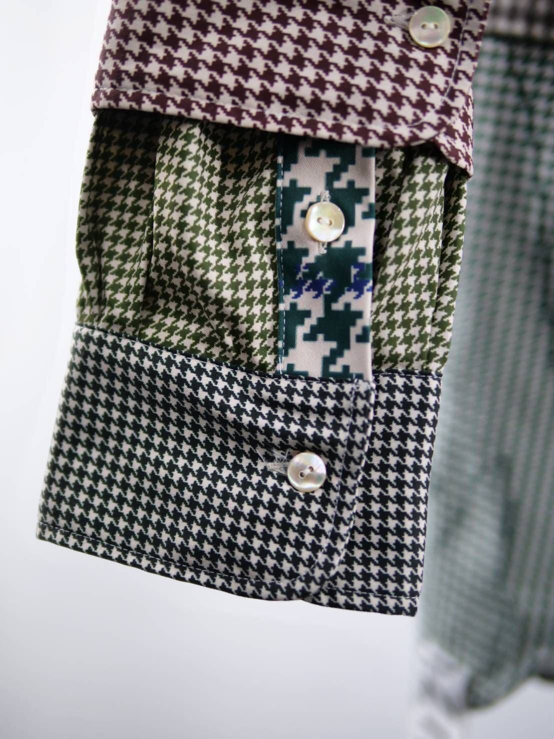 異なるチドリ柄を組み上げたモードシャツ｜40代からの大人に似合う一着｜オーバーサイズ｜ユニセックス