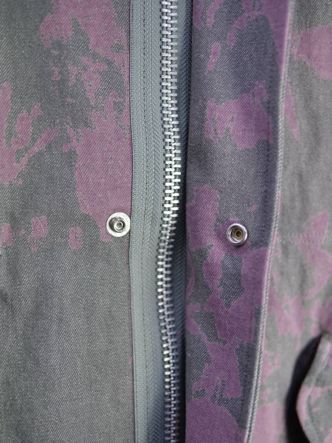 【1点物】ブリーチ花柄プリント モッズコート｜ミリタリー×現代アート｜大人のための3シーズンアウター