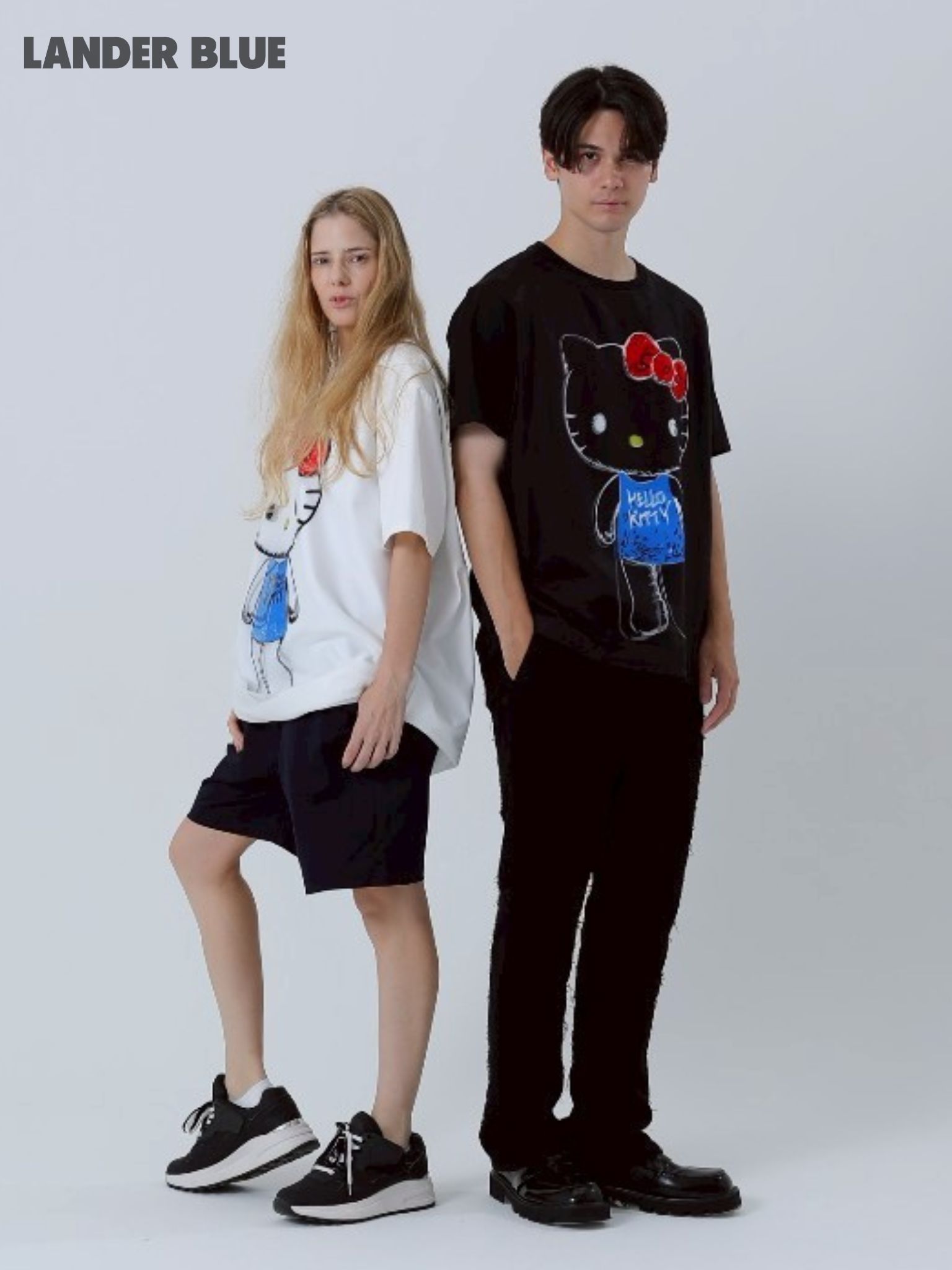 【3Dハローキティデザイン】TR-094 アートTシャツ / サンリオコラボ /BLACK/ ユニセックス