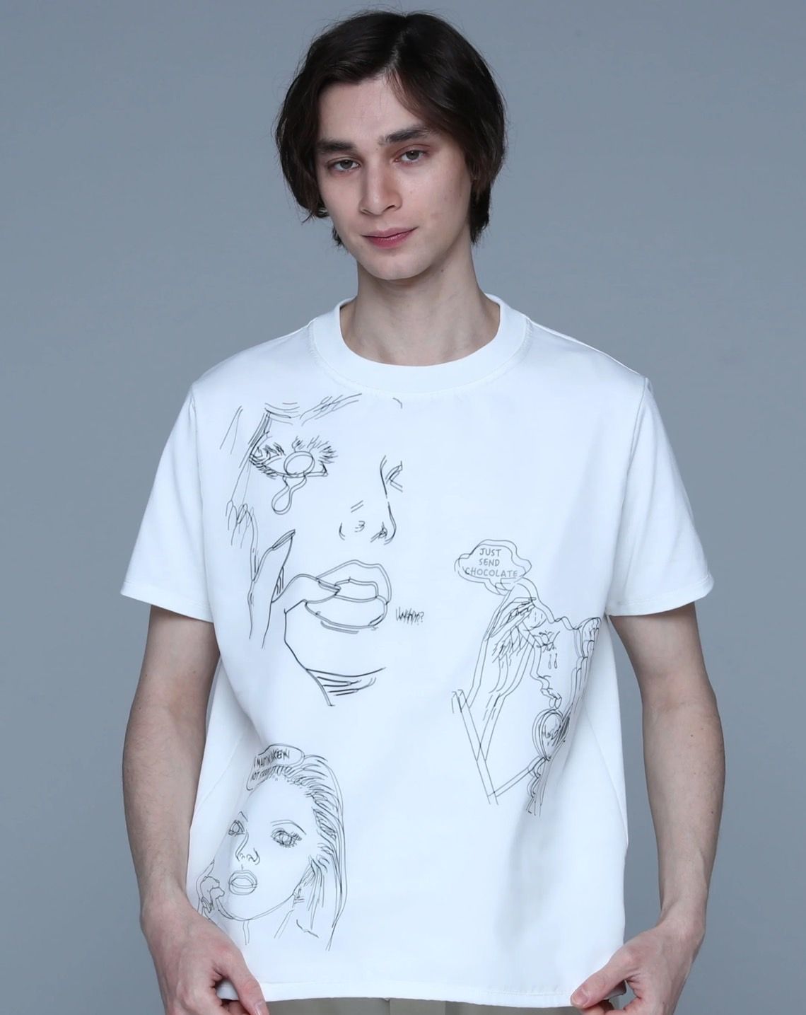 【3DアートTシャツ】 T-Shirt SKETCHES MX-1406 /  アートブランド / Art Tシャツ / WHITE / トロンプルイユファッション /ユニセックス