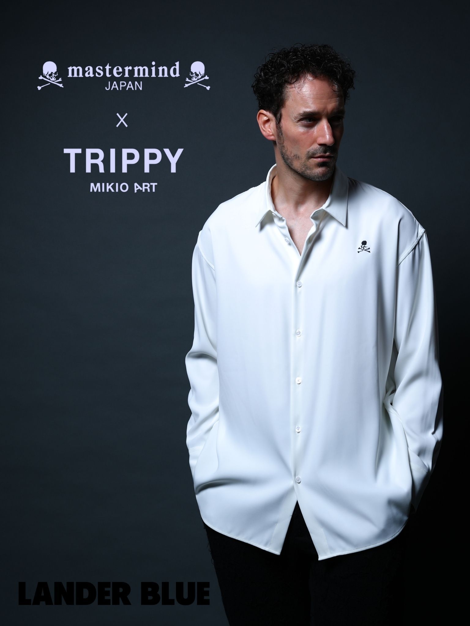 1月17日からの販売【mastermind JAPAN コラボレーション】 TRMM-4 ROCK STARS / SHIRT /WHITE/ 3Dアート/ UNISEX/