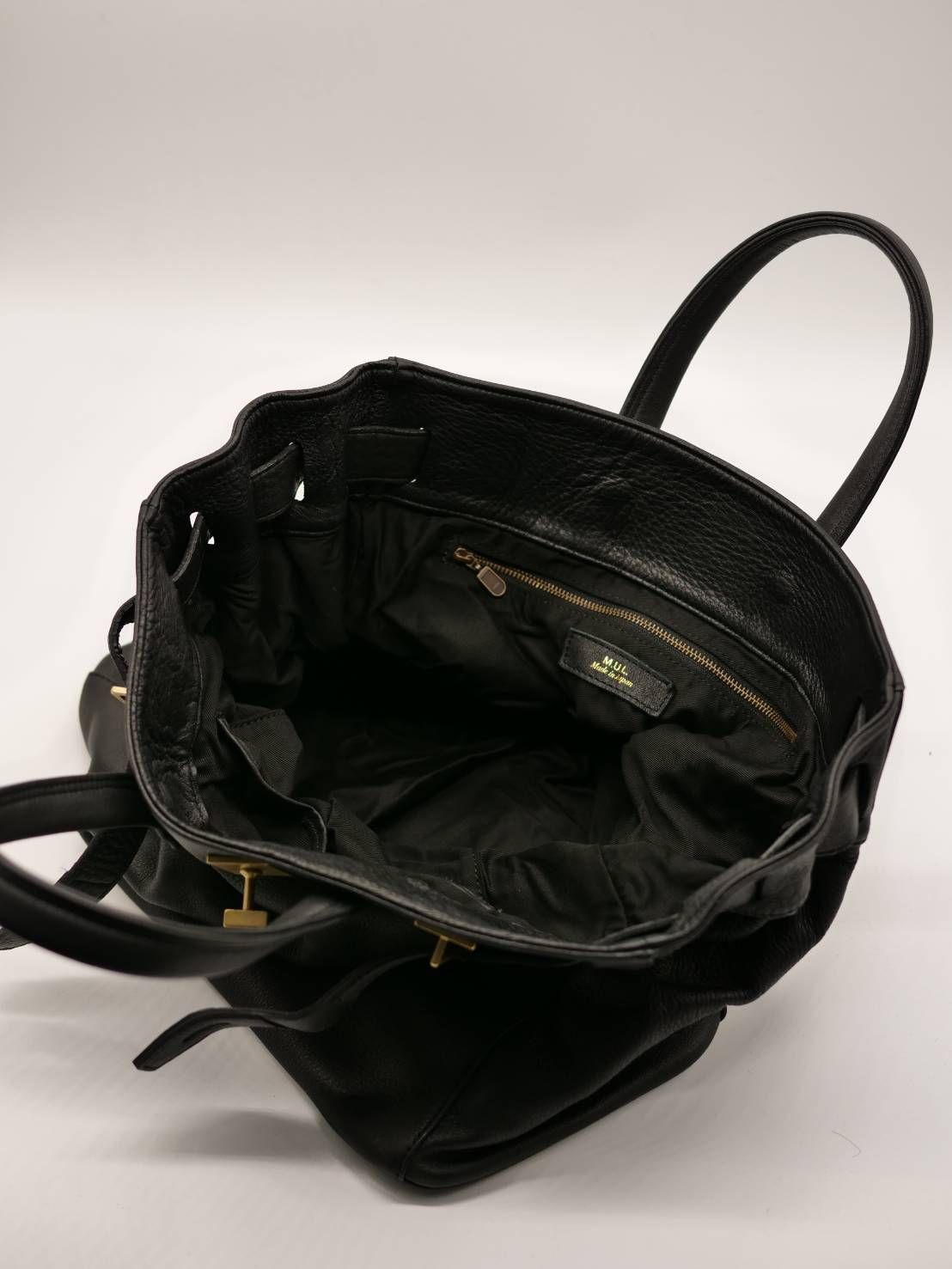 【M.U.L/ エムユーエル】姫路本革（レザー） ブラック / Mサイズ / 日本製 / Made in Japan /トートBag / メンズ レディース 兼用 UNISEX