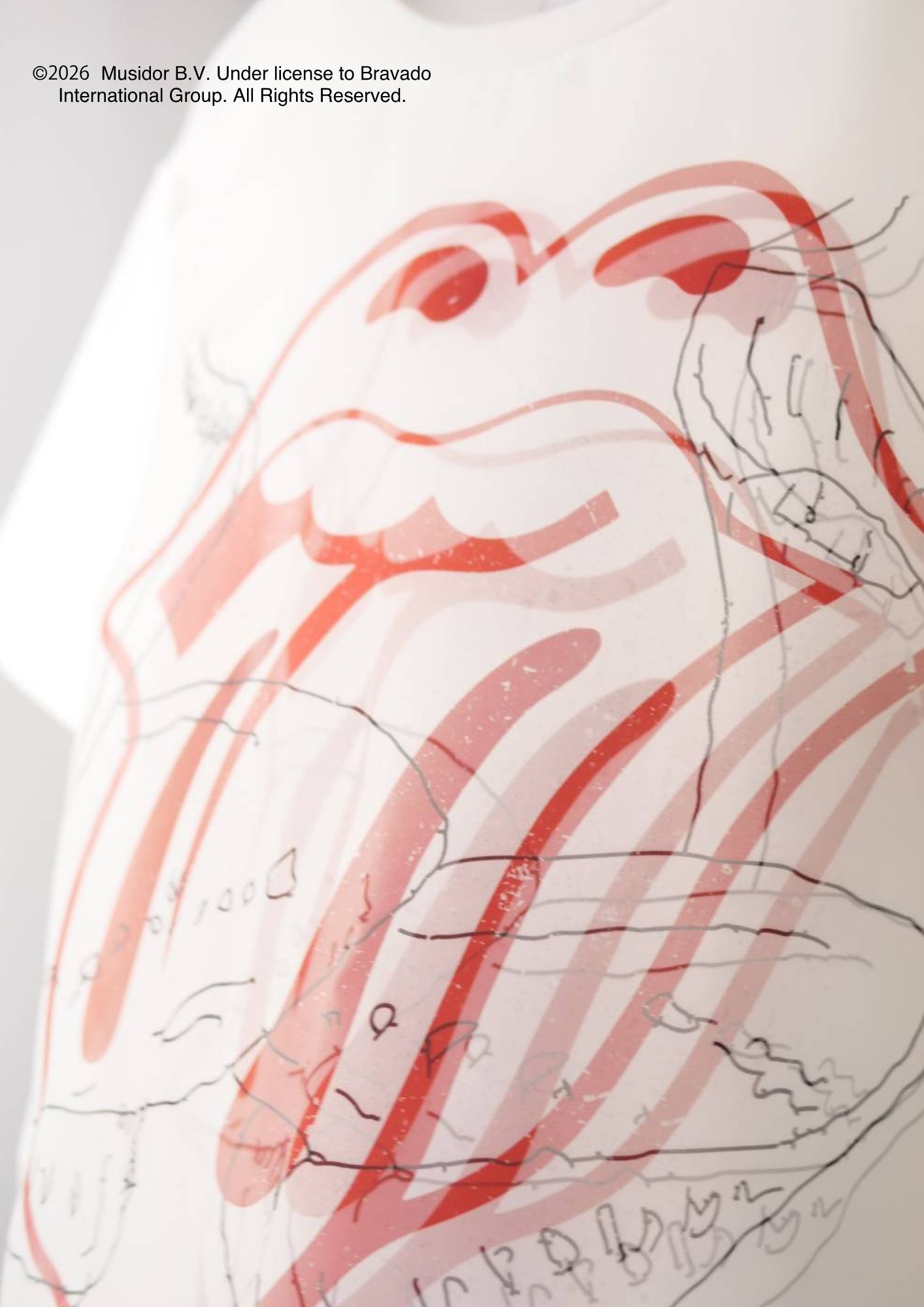 【The Rolling Stone】 RS No.9 CARNABYコラボレーション / TR-133 RS LIP&TONG SKETCHES  / 3DTシャツ/ WHITE/ ユニセックス