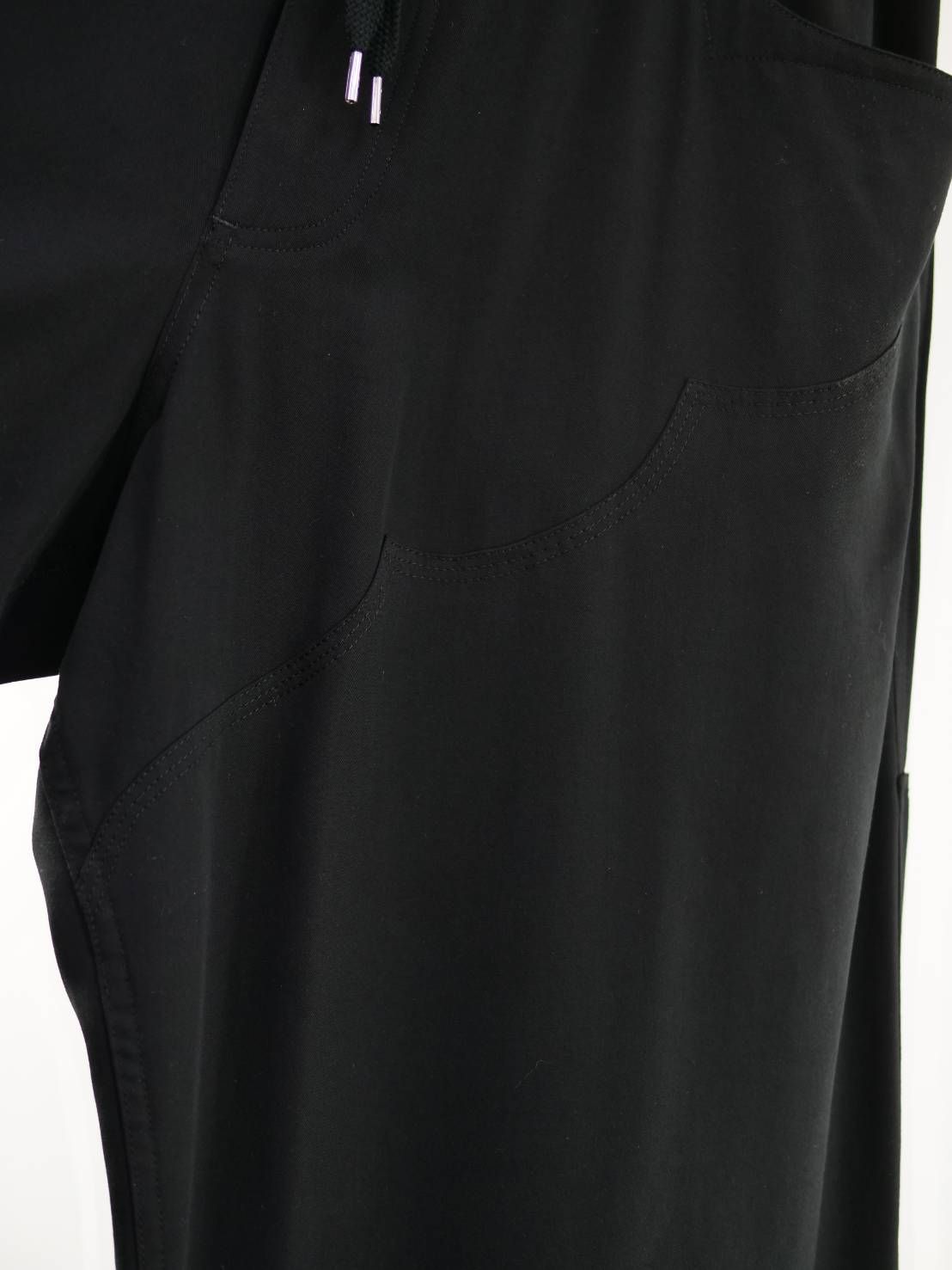 【大人のデザインスラックス】 BLACK / ワイドスラックス / イージーパンツ