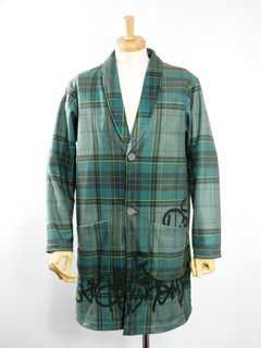 MX-1134 SHAWL COLLAR COAT / ショールカラー / タータンチェック/ ウーリーテック