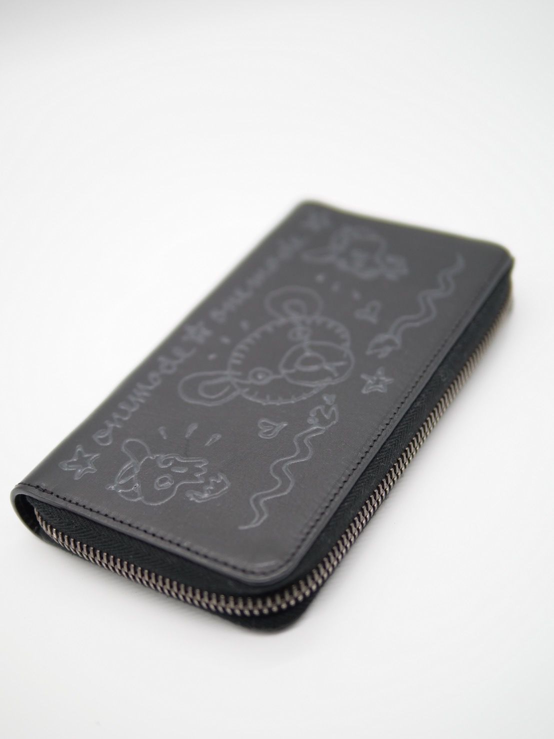 【イタリアンレザー長財布】ONEMADE×KATSUYUKIKODAMA / BLACK ブラック / レザー/ハンドペイント