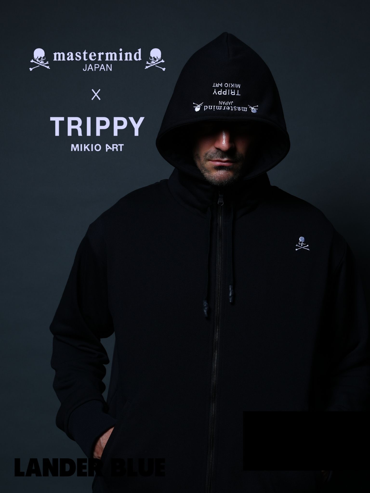 1月17日からの販売【mastermind JAPAN コラボレーション】 TRMM-005 ROCK STARS / ZIP PARKA /BLACK/ 3Dアート/ UNISEX/