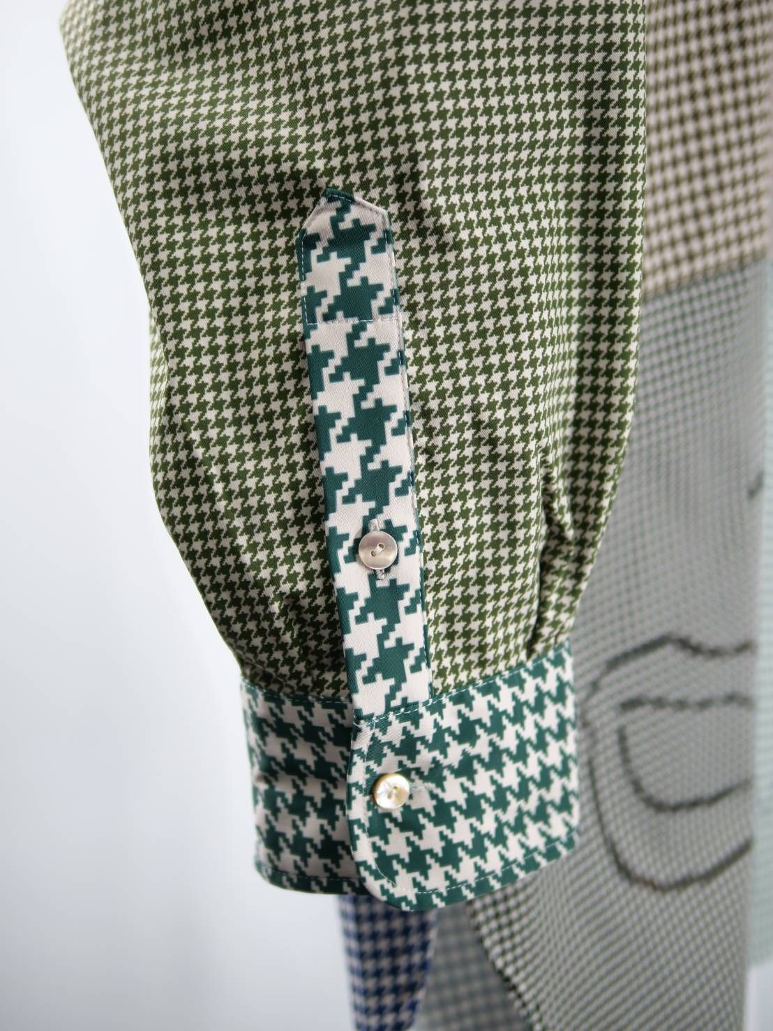 異なるチドリ柄を組み上げたモードシャツ｜40代からの大人に似合う一着｜オーバーサイズ｜ユニセックス