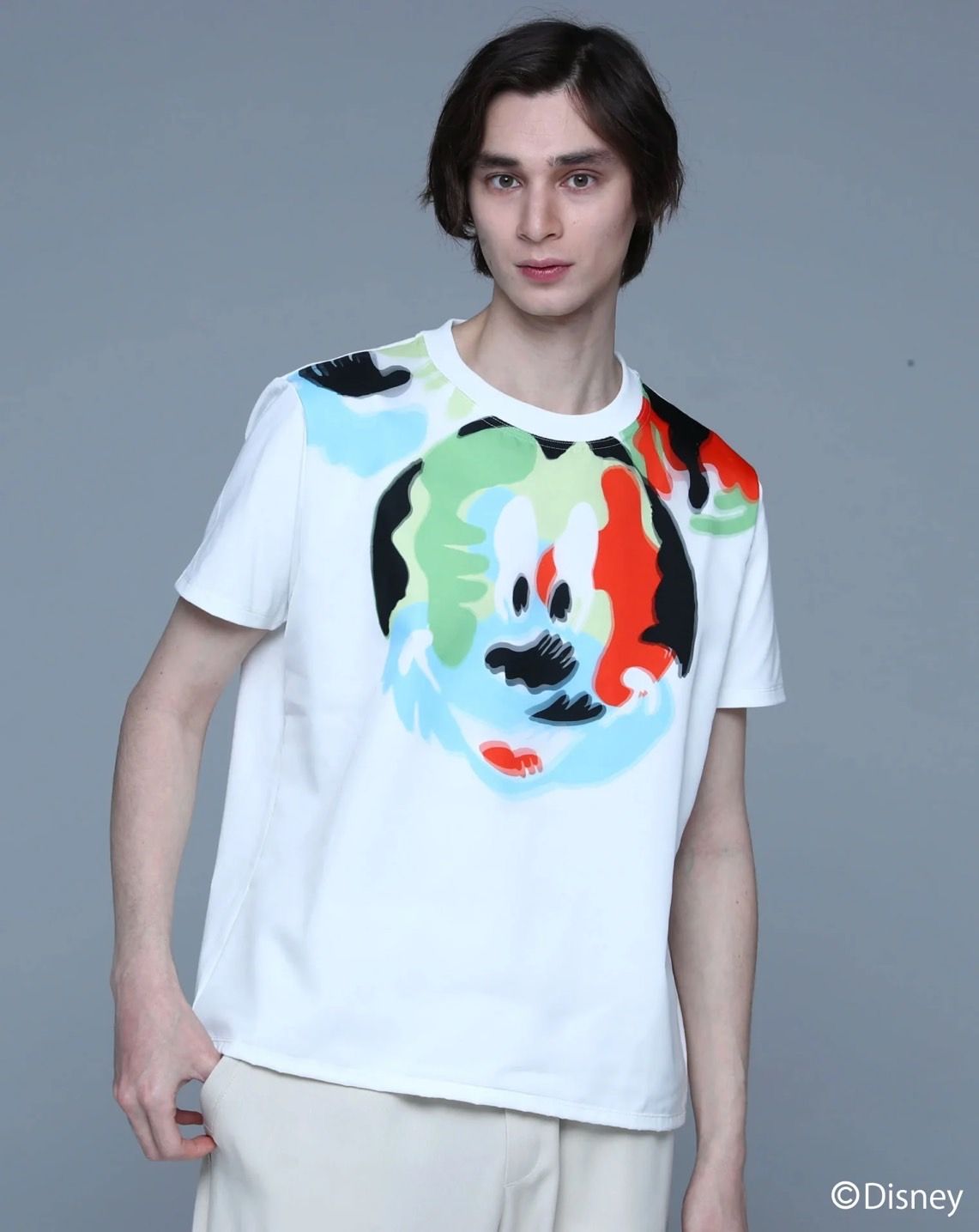 【MAXSIX3Dシリーズ】  CAMOUFLAGE / MICKEY / アートTシャツ / ディズニーライセンス商品  / WHITE / ユニセックス