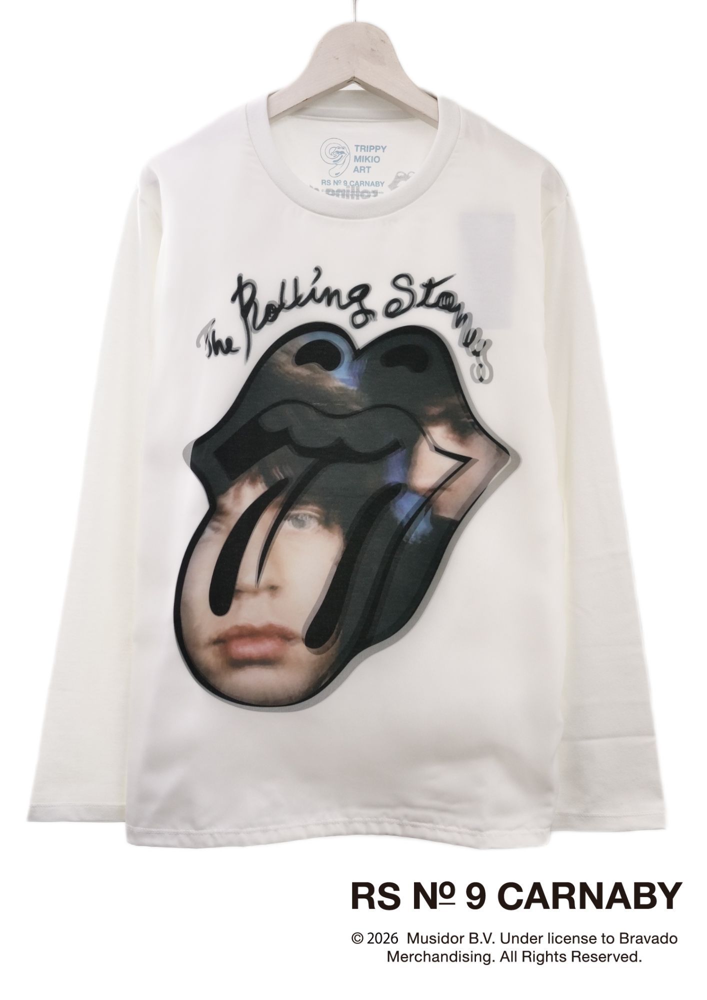 【The Rolling Stones×TRIPPY MIKIO ART】TR-158 / 3DTシャツ / WHITE / ロンT / ユニセックス