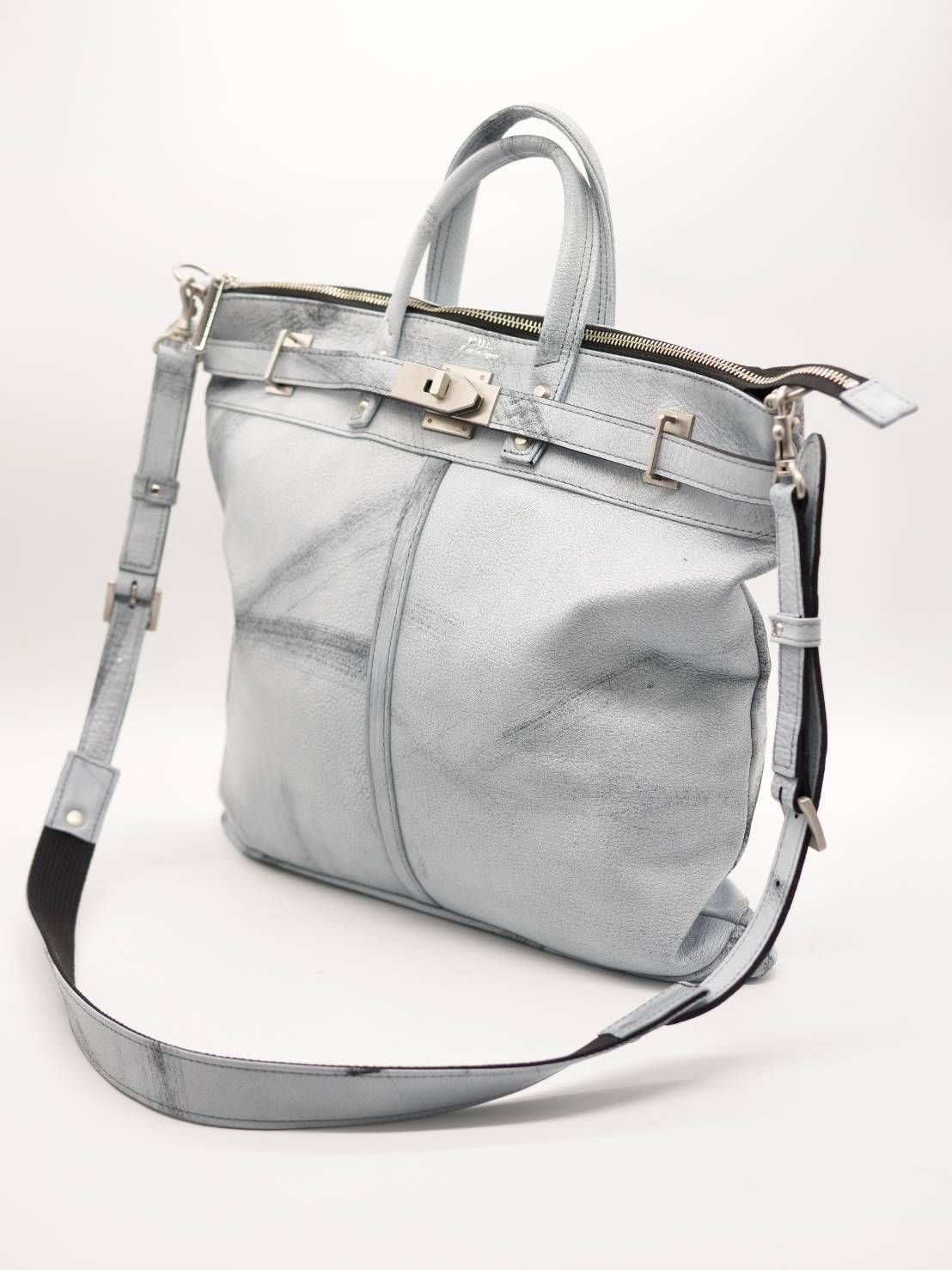 M.U.L 日本製 本革ヘルメットバッグ ヴィンテージホワイト｜2WAY ショルダートート｜姫路レザー使用｜メンズ レディース UNISEX