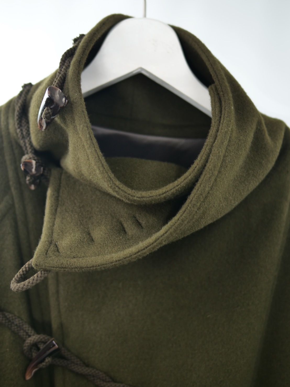 【WOOL混紡コート】ハイネックダッフルコート / メルトン生地 / オーバーサイズコート / BROWN KHAKI