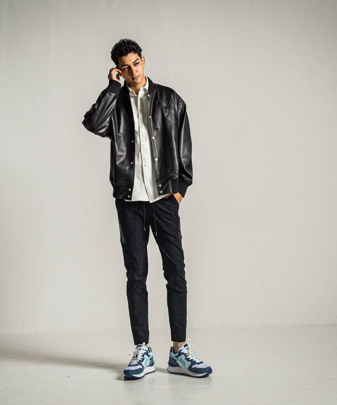 【コラボスニーカー】 W6YZ×RESOUNDCLOTHING / デニムスニーカー / ローカット / YAK-M RESOUND CLOTHING / JEANS-WHITE-TIFFANY【40-1C16】