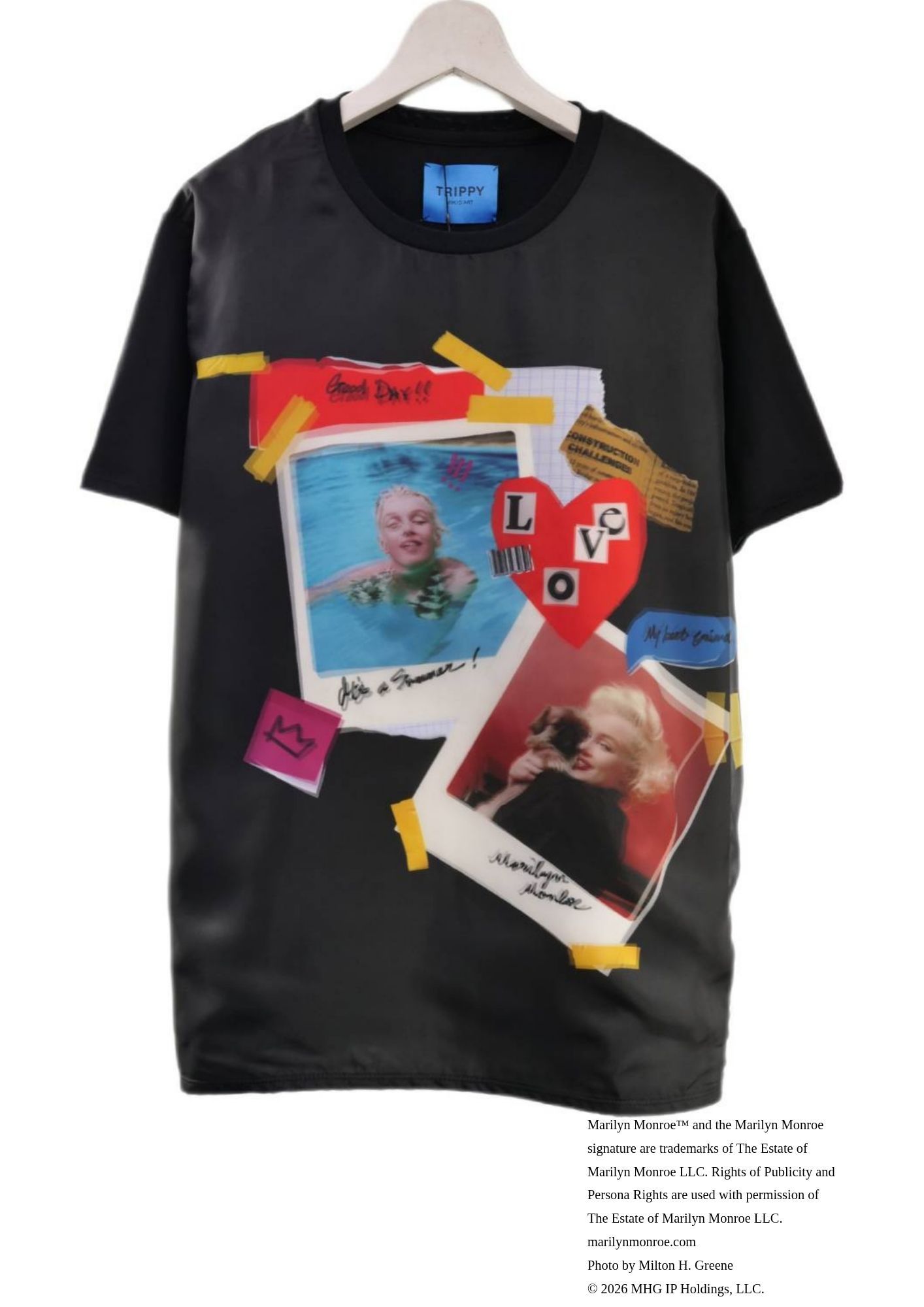 【マリリンモンローデザイン】TR-140 / MONROE SNAP PICTURE / 3DTシャツ /  BLACK / ユニセックス