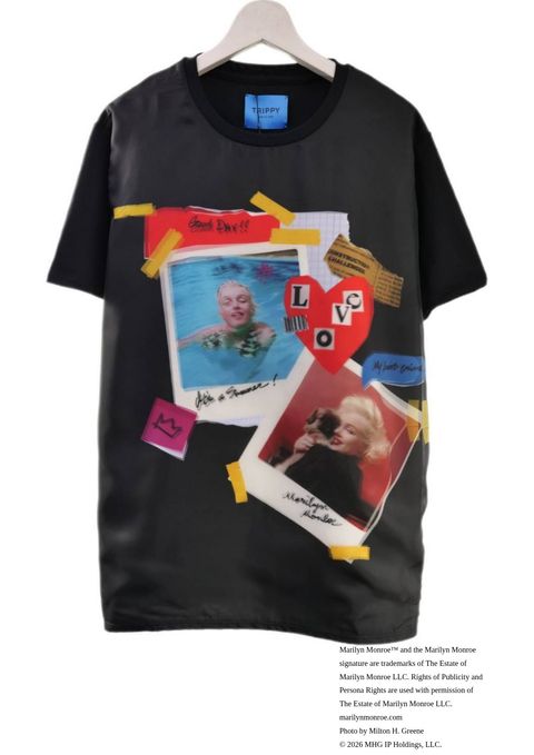 【マリリンモンローデザイン】TR-140 / MONROE SNAP PICTURE / 3DTシャツ /  BLACK / ユニセックス