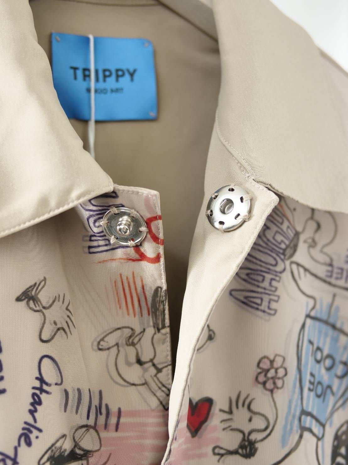 【スヌーピーシリーズ】 TR-014 / コーチジャケット / PEANUTS / SNOOPY / ライセンス商品 / 3Dアート / スヌーピーデザイン / BEIGE / UNISEX