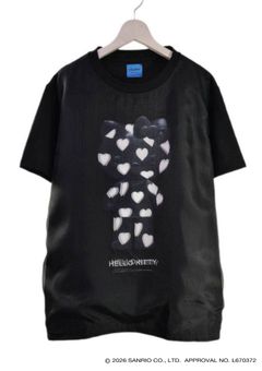 【HELLO KITTY デザイン】TR-028 / 3DアートTシャツ /ハローキティ /BLACK / ユニセックス