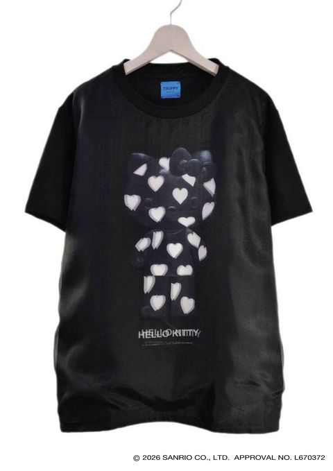 【HELLO KITTY デザイン】TR-028 / 3DアートTシャツ /ハローキティ /BLACK / ユニセックス