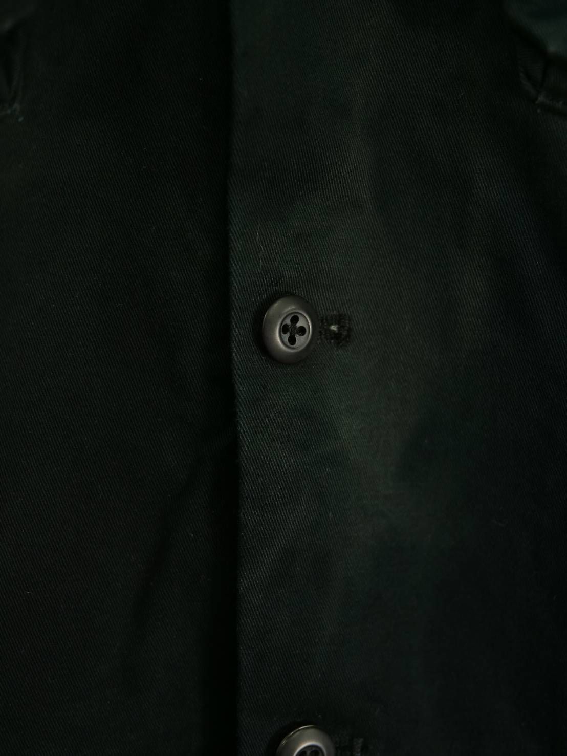 【ONEMADE】 アートミリタリーシャツ｜かご染め×手作業プリントの大人の一着/ BLACK / ユニセックス