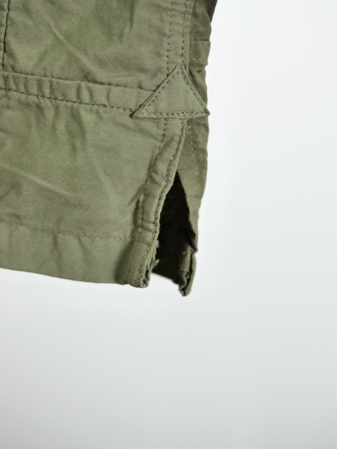 【世界で一枚だけ】 Artミリタリーシャツ / パッチワークシャツ / ユーティリティーシャツ /  KHAKI / カーキ