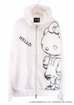 【HELLO KITTY デザイン】TR-103 / アートパーカー / ハローキティ / WHITE / ユニセックス