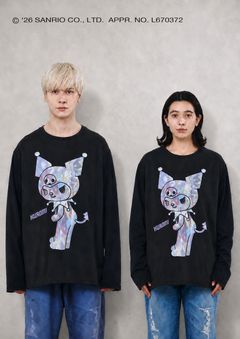 【KUROMI×TRIPPY MIKIO ART】TR-157 / 3DTシャツ / BLACK / ロンT / ユニセックス