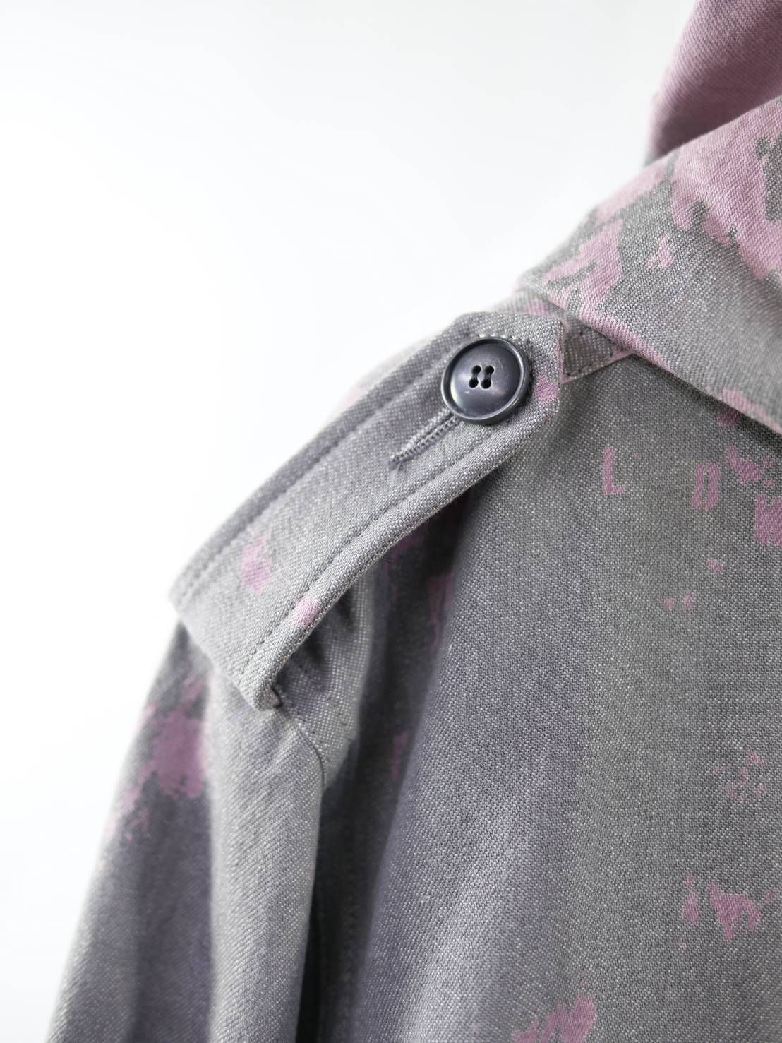 【1点物】ブリーチ花柄プリント モッズコート｜ミリタリー×現代アート｜大人のための3シーズンアウター